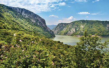 Danube river near the Serbian city of Donji Milanovac